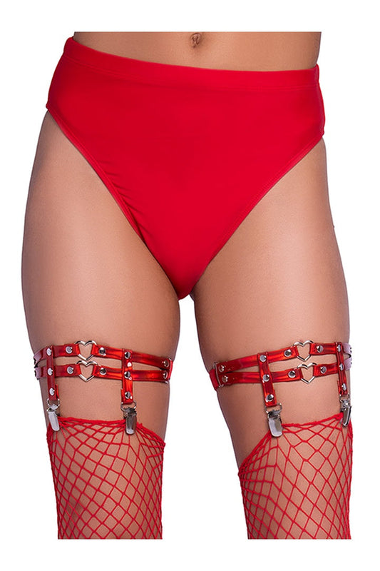 Leg Avenue Heart Thigh Garters Red in One Size 4
