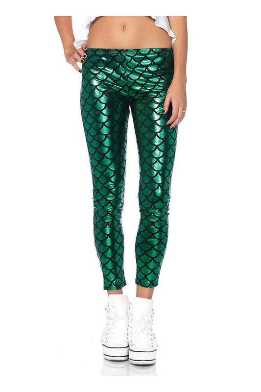 Leg Avenue Hipster Mermaid Costume Leggings Green