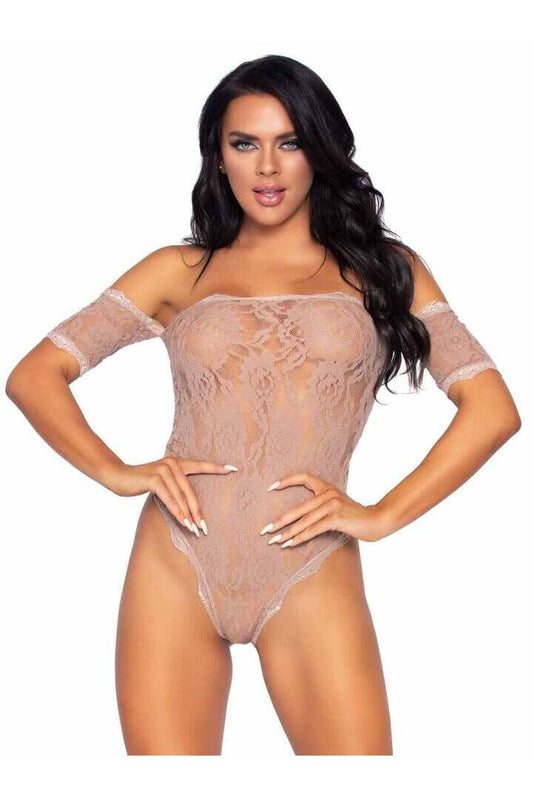 Leg Avenue Hopeless Romantic Lace Teddy Nude