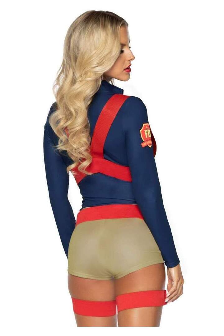 Leg Avenue Hot Zone Honey Firefighter Costume in Blue 2