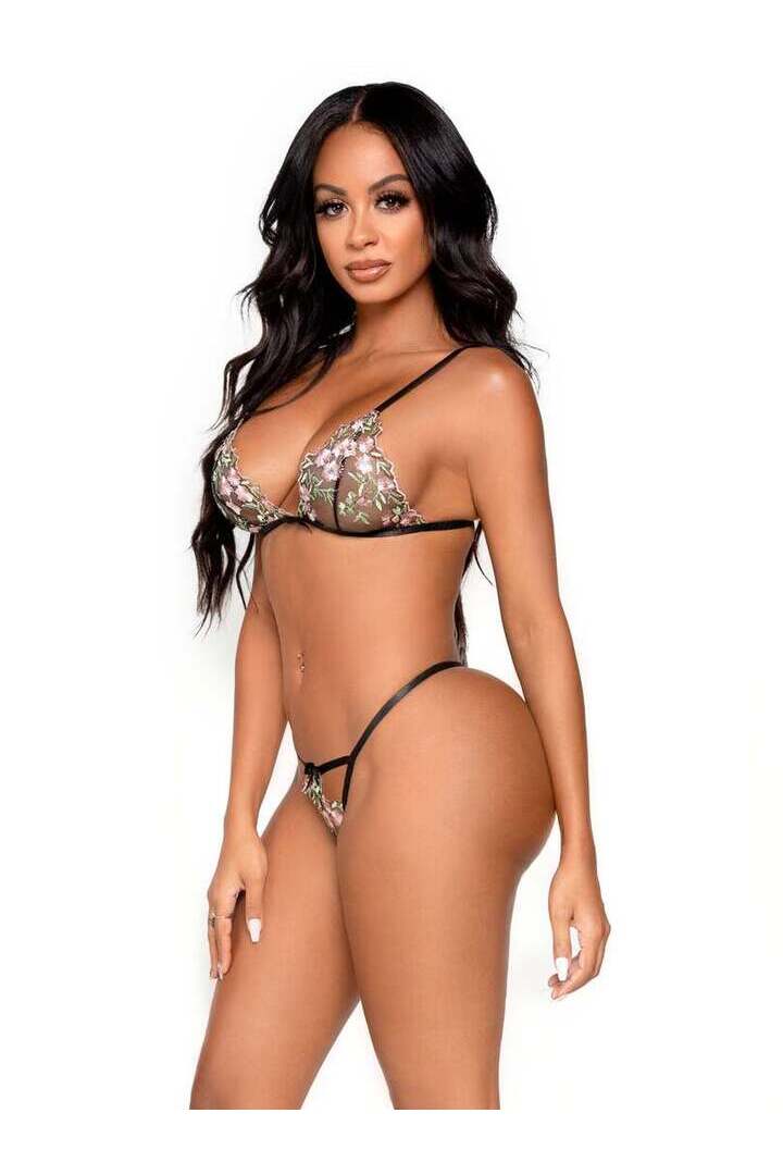 Leg Avenue In Bloom Bra and Panty Set 2