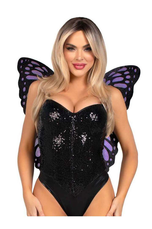 Leg Avenue Iridescent Butterfly Wings Purple in One Size 1