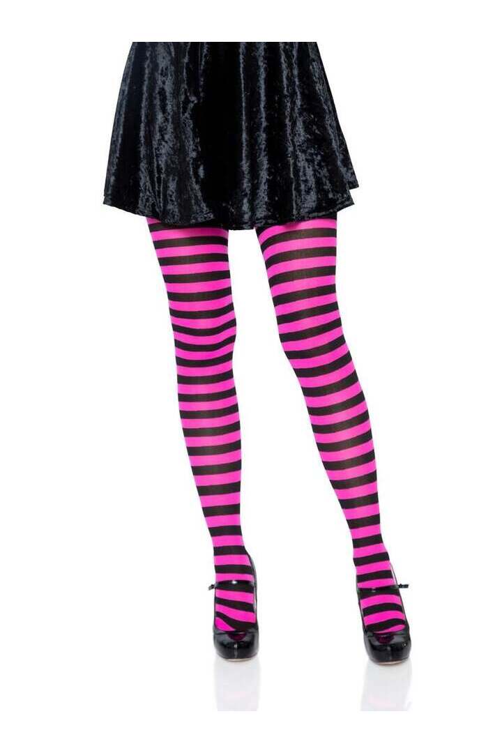 Leg Avenue Jada Striped Women's Tights in One Size 12