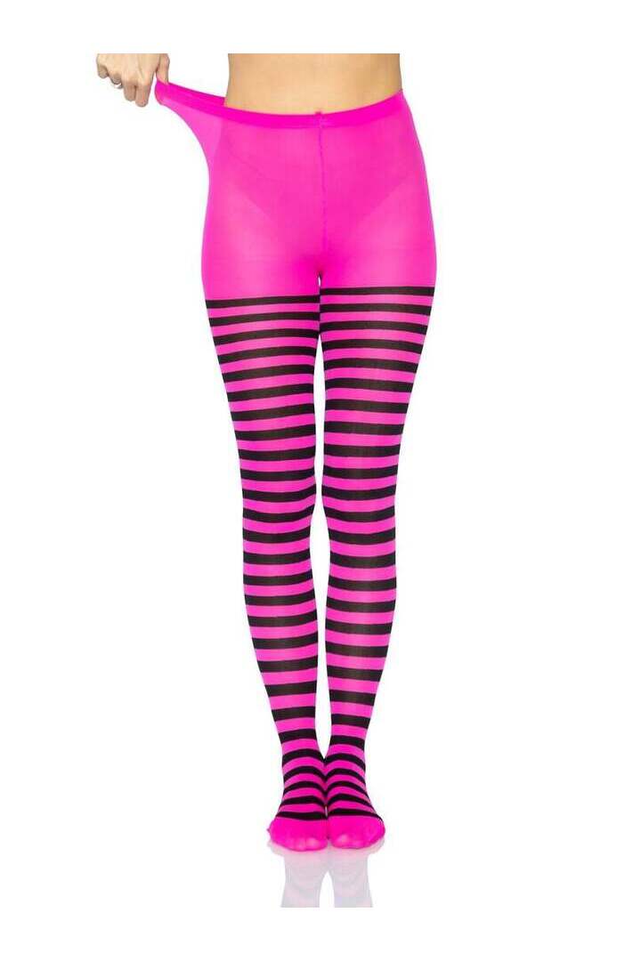 Leg Avenue Jada Striped Women's Tights in One Size 14