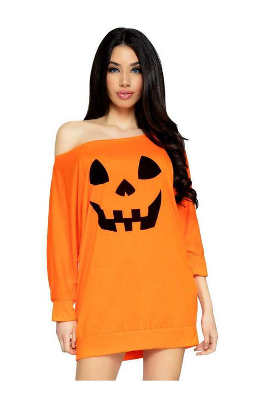 Leg Avenue Jersey Halloween Pumpkin Dress in Orange