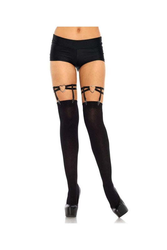 Leg Avenue Joni Garter Suspender with Heart Black in One Size 1