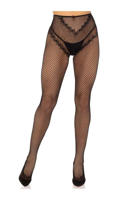 Leg Avenue Karma Crotchless Fishnet Tights in One Size 1