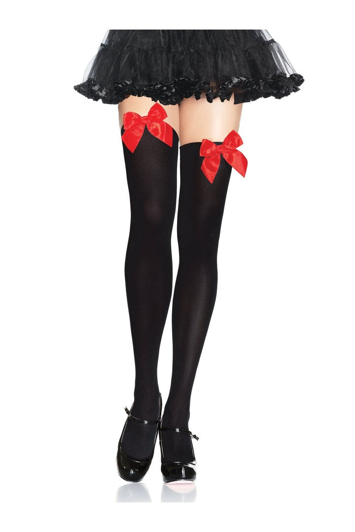 Leg Avenue Kay Opaque Thigh Highs in One Size 11
