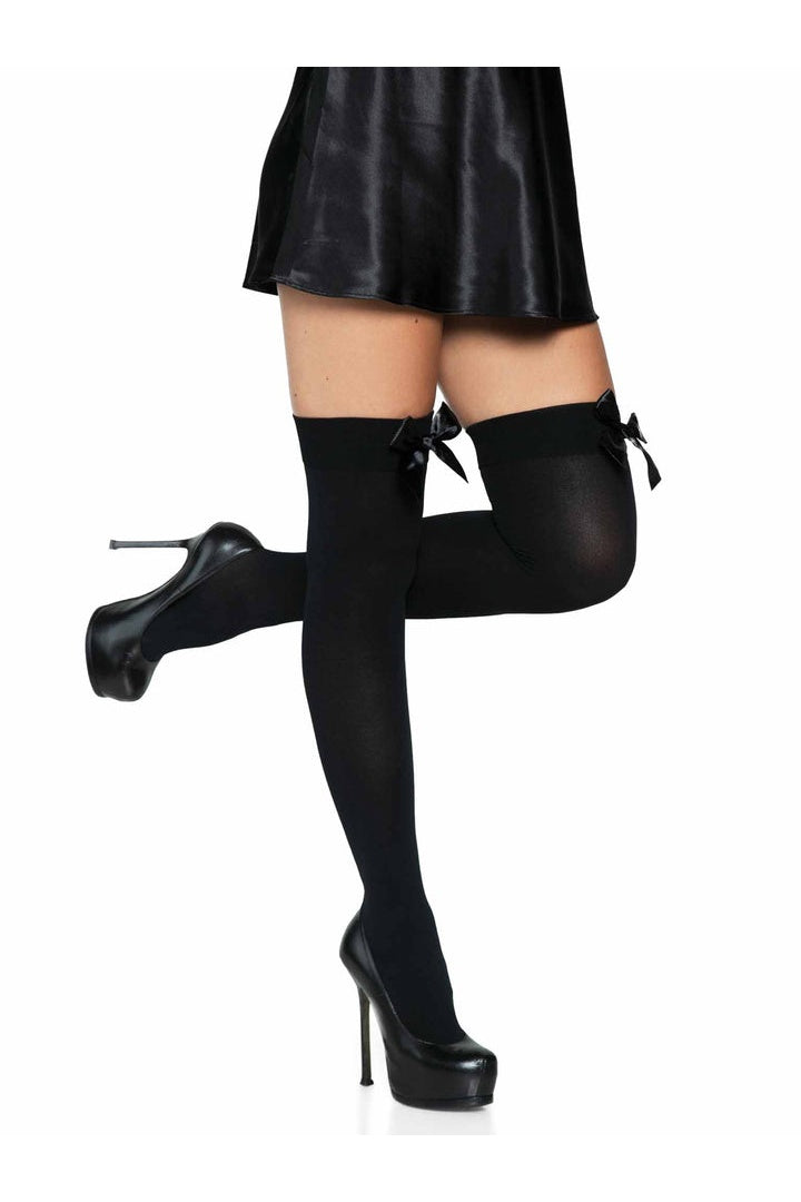 Leg Avenue Kay Opaque Thigh Highs in One Size 2