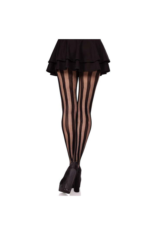 Leg Avenue Kyra Striped Tights Black in One Size 1
