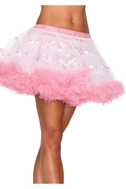 Leg Avenue Layered Satin Striped Tulle Petticoat Skirt in One Size 1