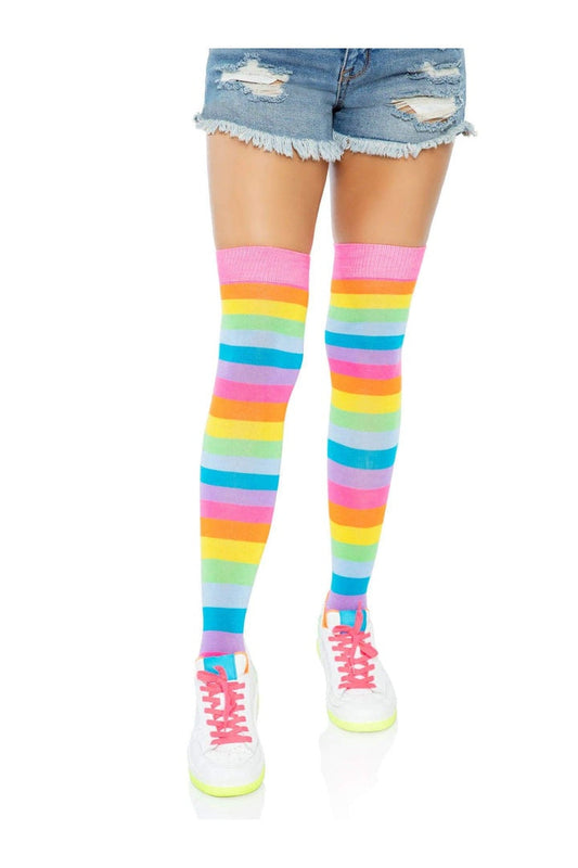 Leg Avenue Leigh Rainbow Thigh High Stockings Multicolor in One Size 5