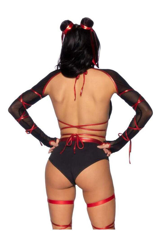 Leg Avenue Lethal Ninja Costume in Black/Red 1