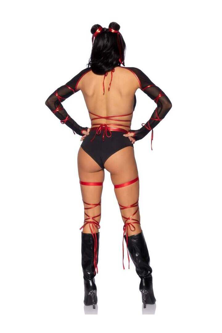 Leg Avenue Lethal Ninja Costume in Black/Red 5