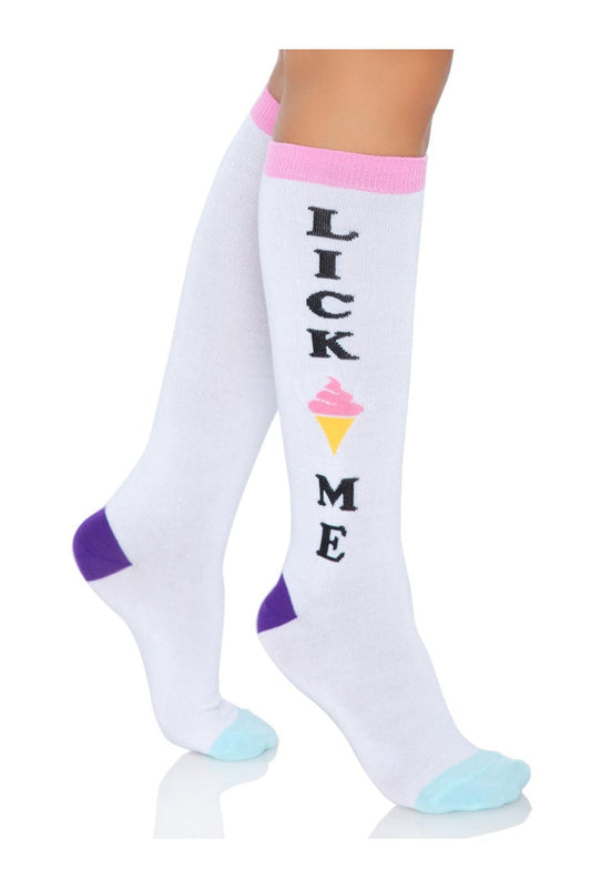 Leg Avenue Lick Me Knee Socks Multicolor in One Size 5