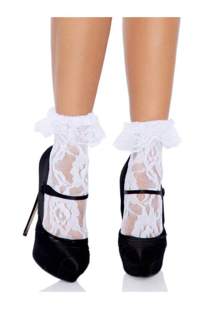 Leg Avenue Liora Socks with Ruffle Cuff in One Size 4