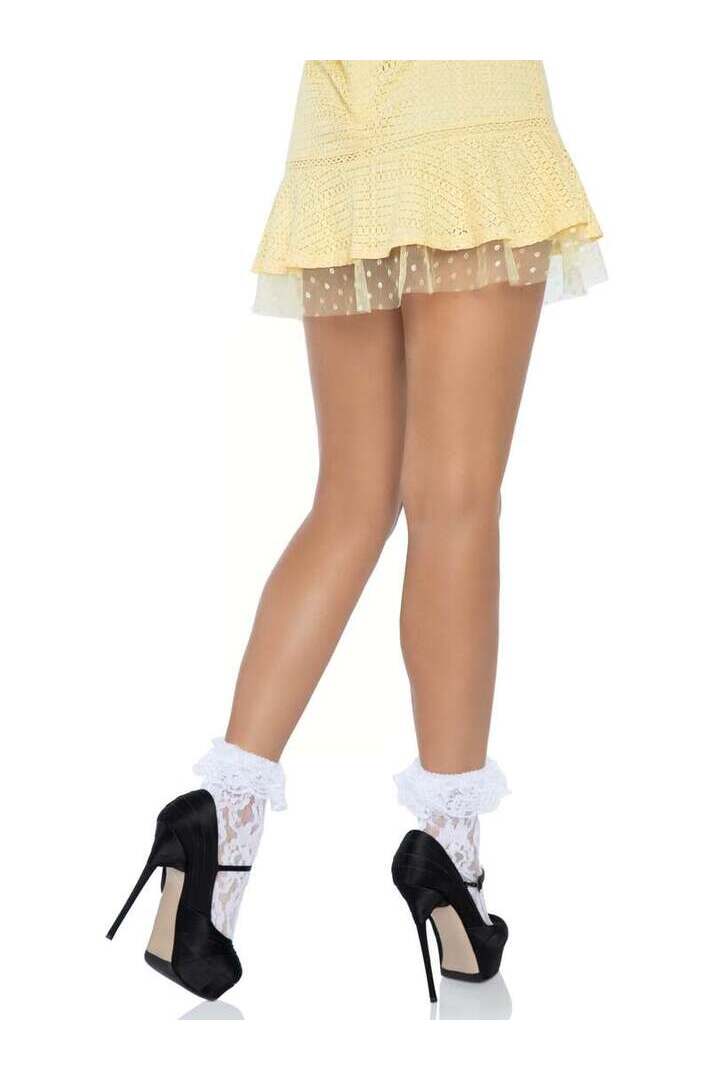 Leg Avenue Liora Socks with Ruffle Cuff in One Size 6