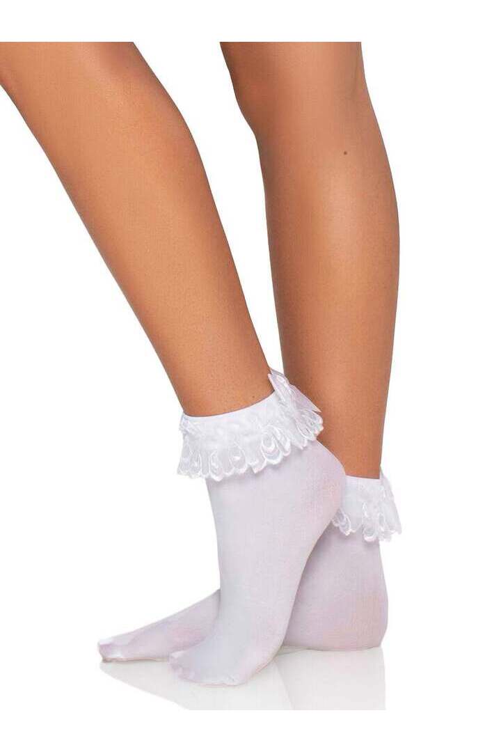 Leg Avenue Lola Ruffle Bow Ankle Socks in One Size 11