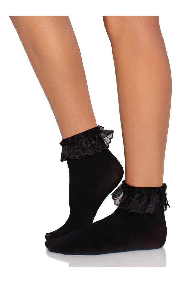 Leg Avenue Lola Ruffle Bow Ankle Socks in One Size 5