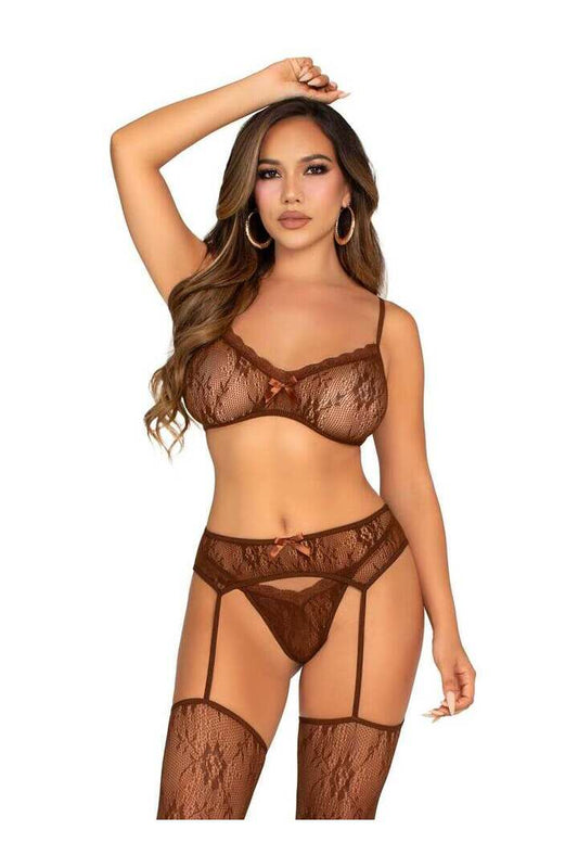 Leg Avenue Love Addict Bra and Panty Set in One Size