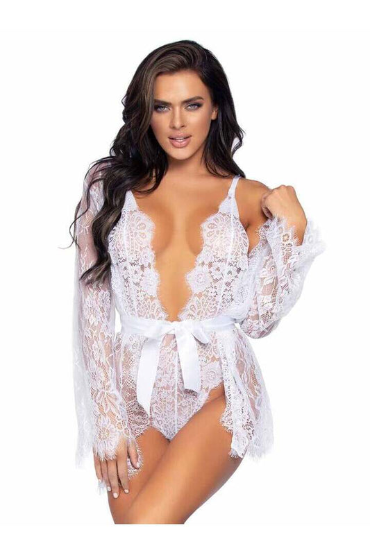 Leg Avenue Love Affair Lace Robe & Teddy Set 1
