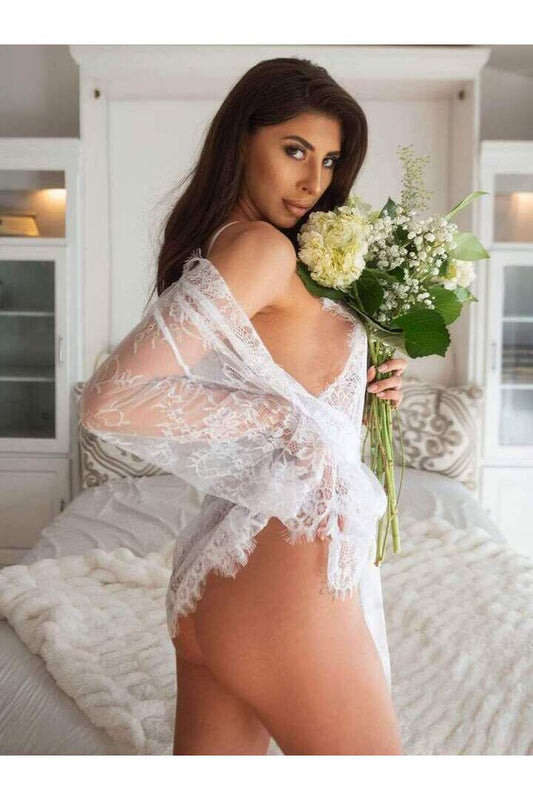 Leg Avenue Love Affair Lace Robe & Teddy Set