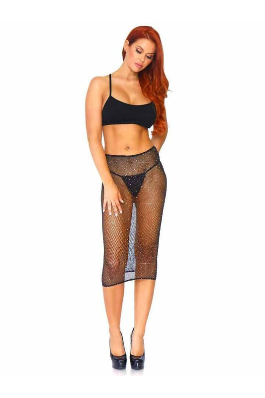 Leg Avenue Love Games Rhinestone Tube Dress Black in One Size 1