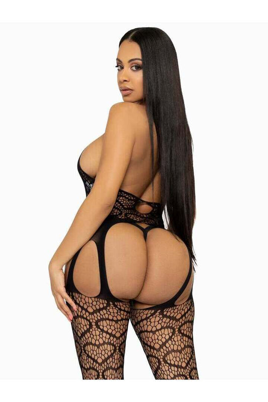 Leg Avenue Love Hangover Heart Net Bodystocking in One Size 1