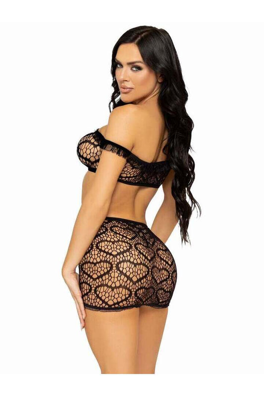 Leg Avenue Love Me Right Crop Top Set in One Size 1