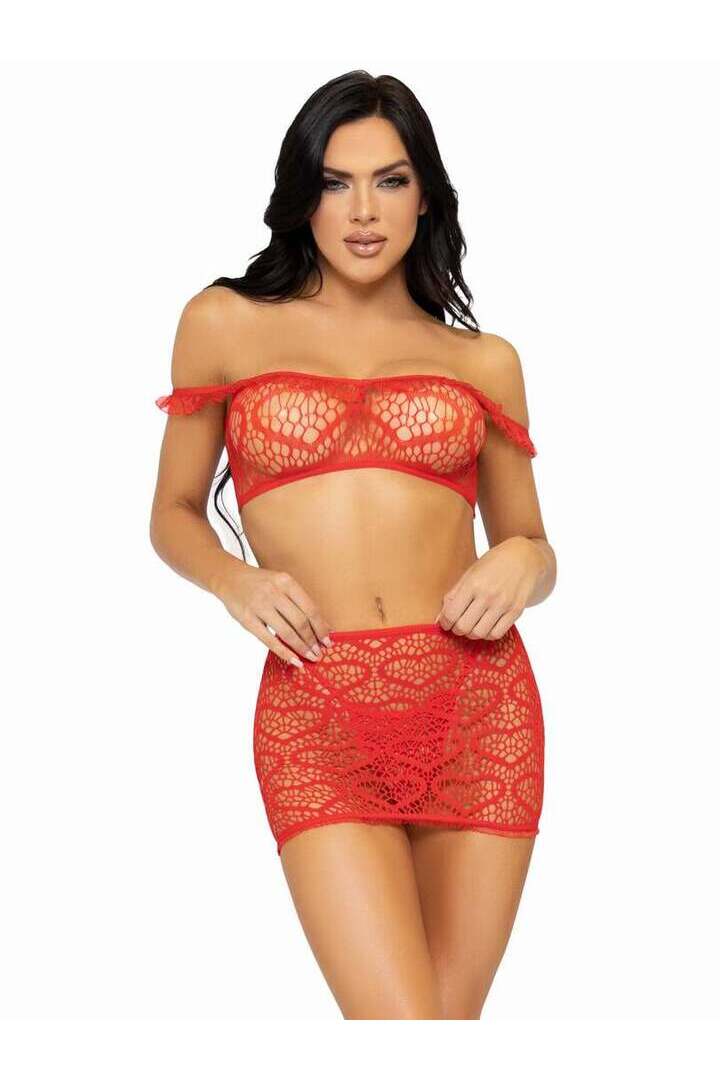 Leg Avenue Love Me Right Crop Top Set in One Size 5