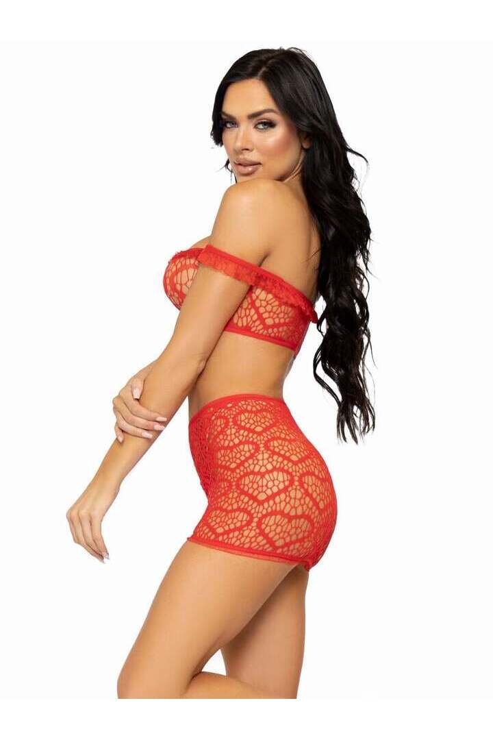 Leg Avenue Love Me Right Crop Top Set in One Size 7