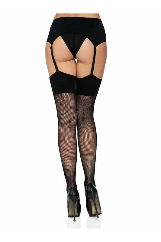 Leg Avenue Lucy Fishnet Thigh High Stockings Black in One Size 1