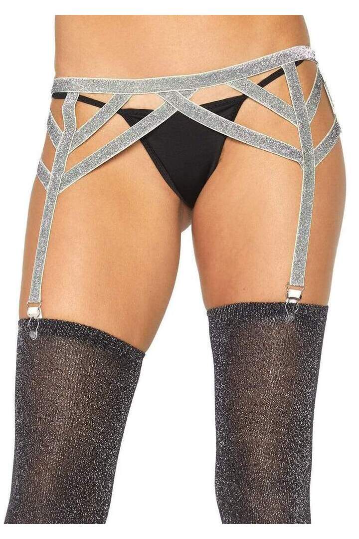 Leg Avenue Maddox Lurex Garter Belt in One Size 5