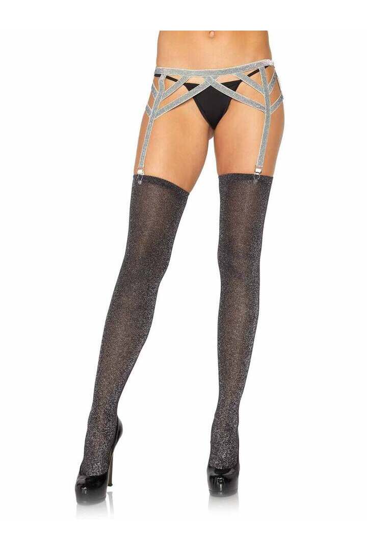 Leg Avenue Maddox Lurex Garter Belt in One Size 6