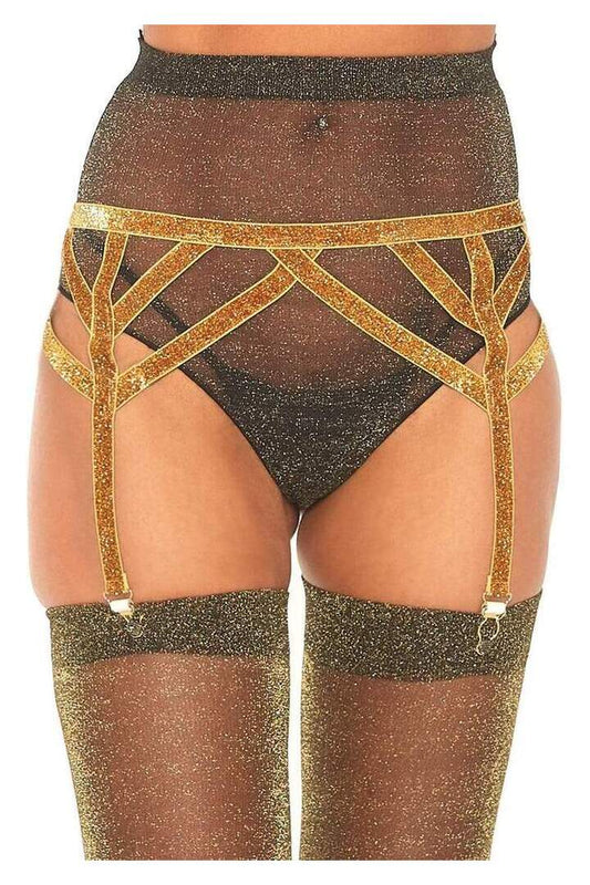 Leg Avenue Maddox Lurex Garter Belt in One Size