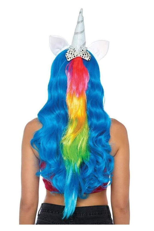 Leg Avenue Magical Unicorn Headband with Rainbow Wig Mane Multicolor in One Size 1