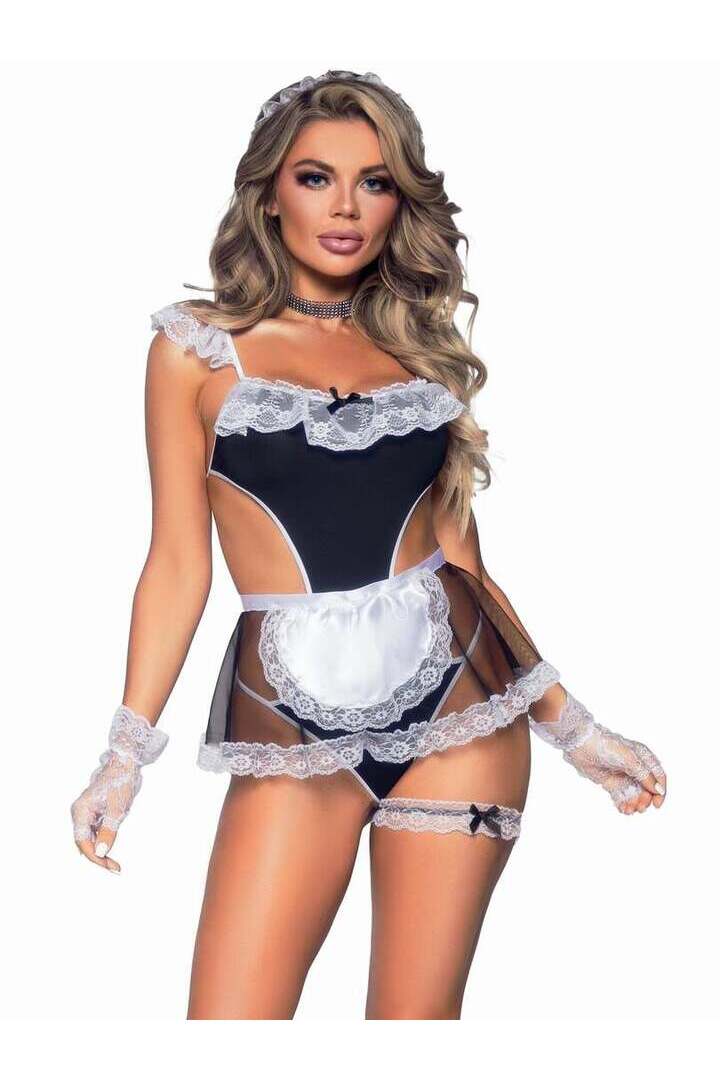 Leg Avenue Maid to Order Costume Black/White 3