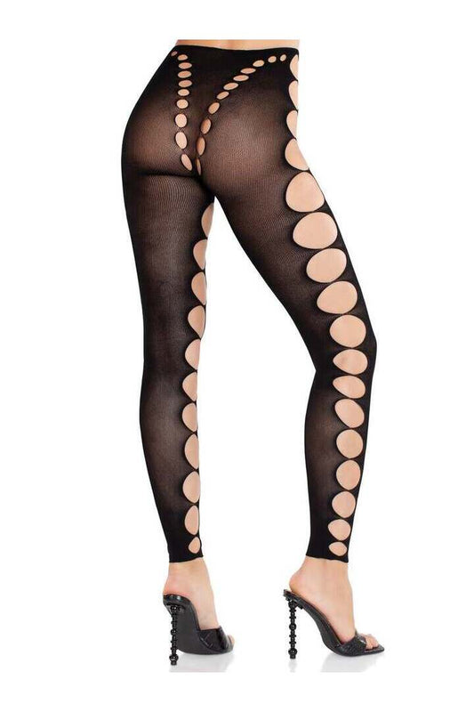 Leg Avenue Maris Cut-Out Footless Tights Black in One Size 1