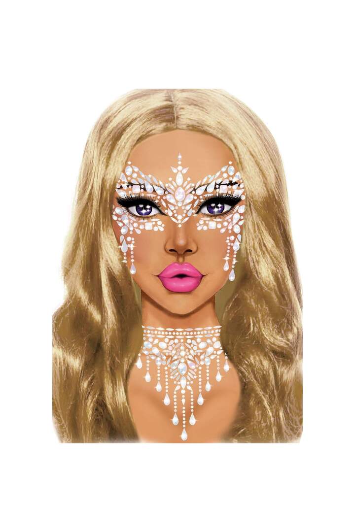 Leg Avenue Masquerade Mask Rhinestone Stick-On Jewels in One Size 2