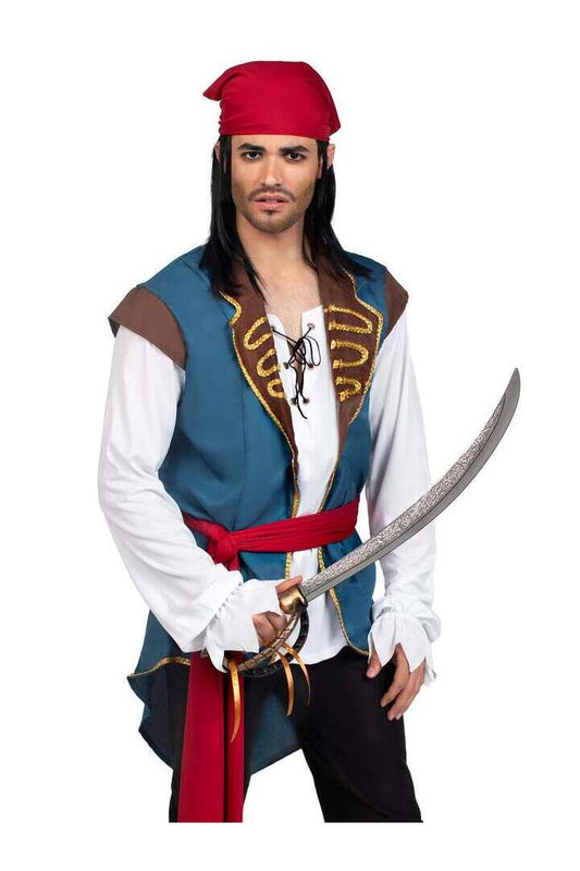 Leg Avenue Men's 3 PC Scoundrel Pirate Costume in Blue