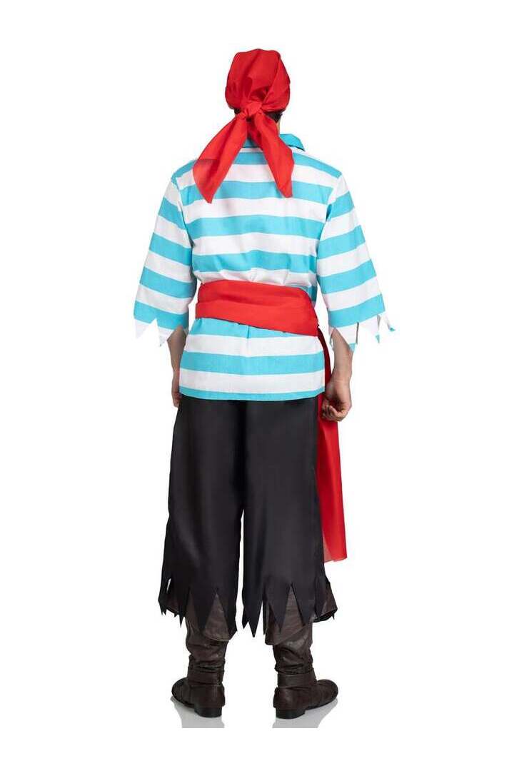 Leg Avenue Men's 4 PC Pillaging Pirate Costume in Blue/White 7