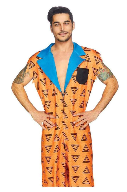 Leg Avenue Men's Bedrock Bro Costume in Orange