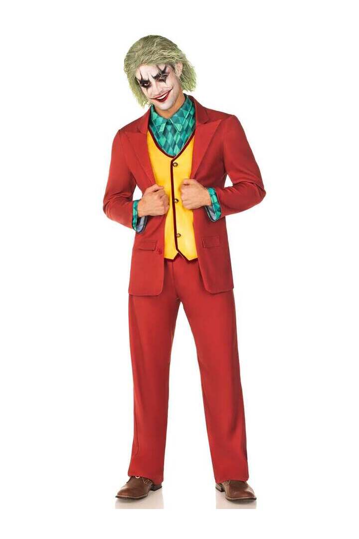 Leg Avenue Men's Deviant Clown Costume in Red 4