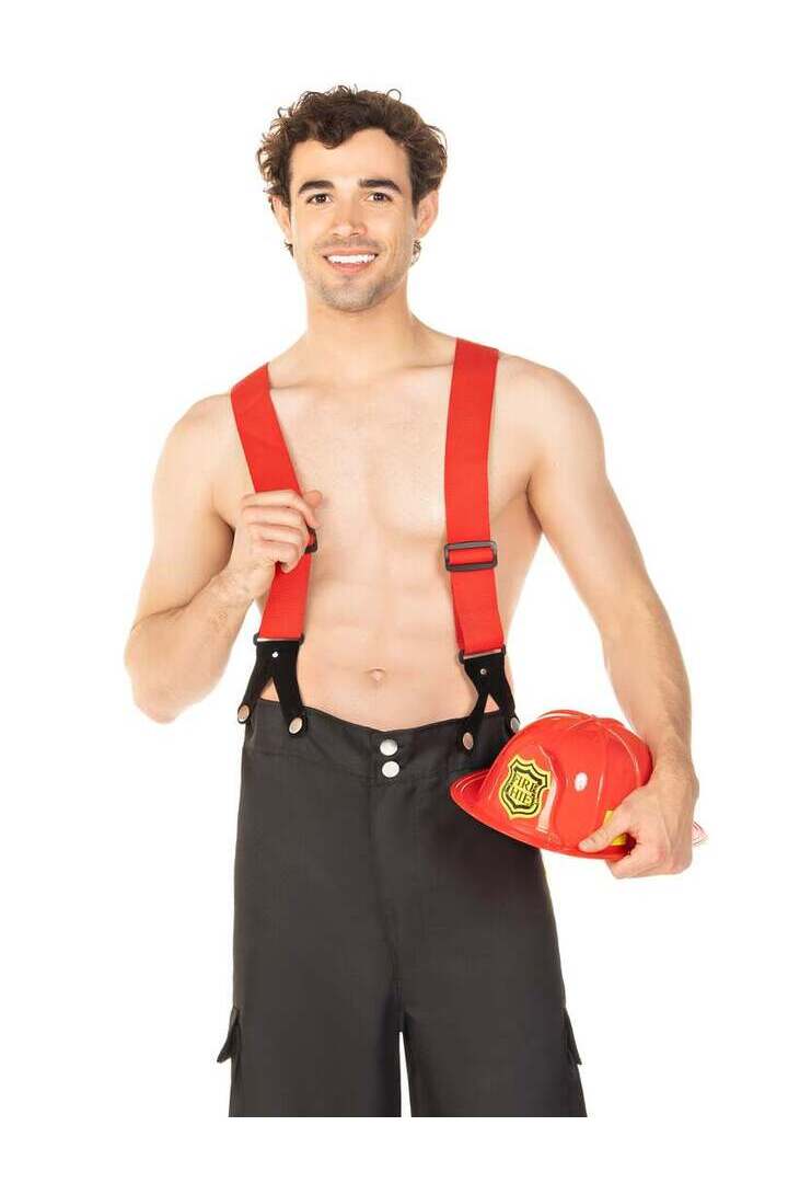 Leg Avenue Men's Fireman Costume in Black/Red 7