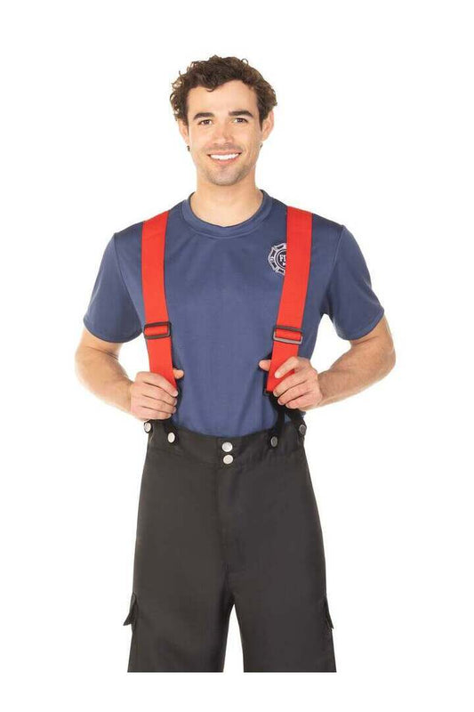 Leg Avenue Men's Fireman Costume in Black/Red