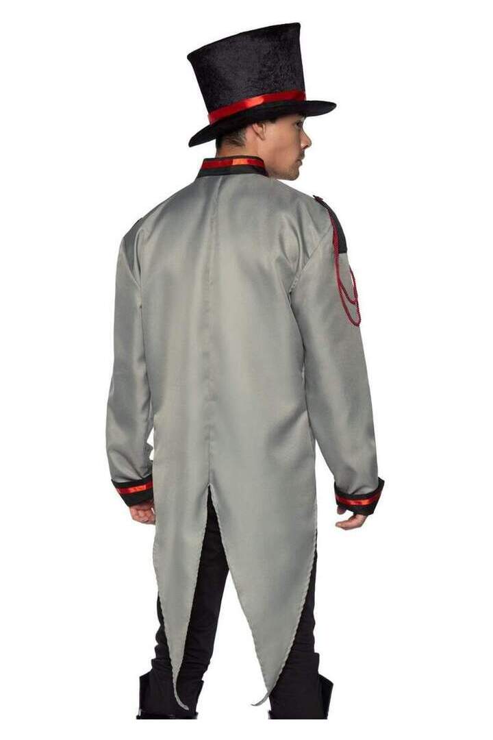 Leg Avenue Men's Military Jacket with Tails in Grey 2