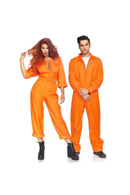 Leg Avenue Men's Orange State Prison Jumpsuit Costume Orange in One Size 1