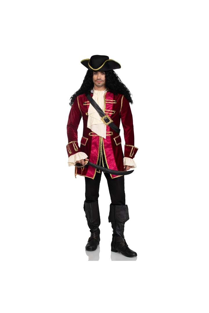 Leg Avenue Men's Pirate Captain Costume Red 4