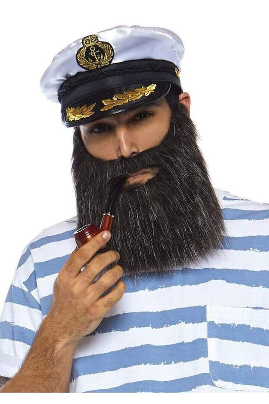 Leg Avenue Men's Sea Captain Kit With Hat & Pipe Black/White in One Size