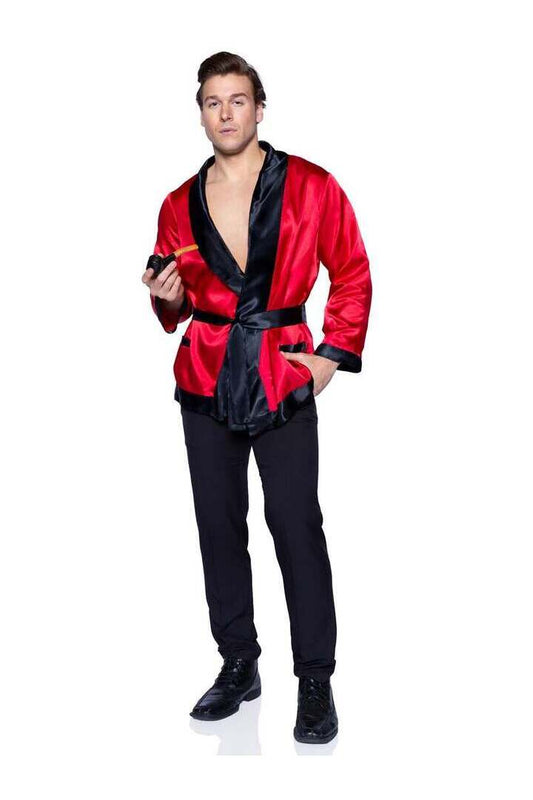 Leg Avenue Men's Smoking Jacket Costume Burgundy/Black in One Size 1